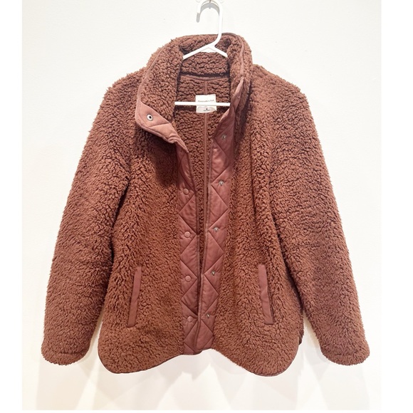 Abercrombie and fitch sherpa jacket maroon - Picture 1 of 3